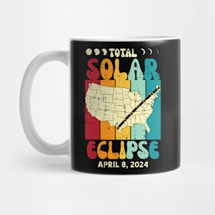 Total Solar Eclipse April 8 2024 Retro Groovy Women Kids Men Mug